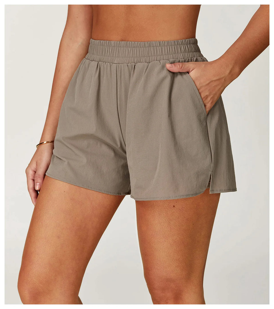 High Waist Contour Performance Yoga Shorts Nylon Spandex