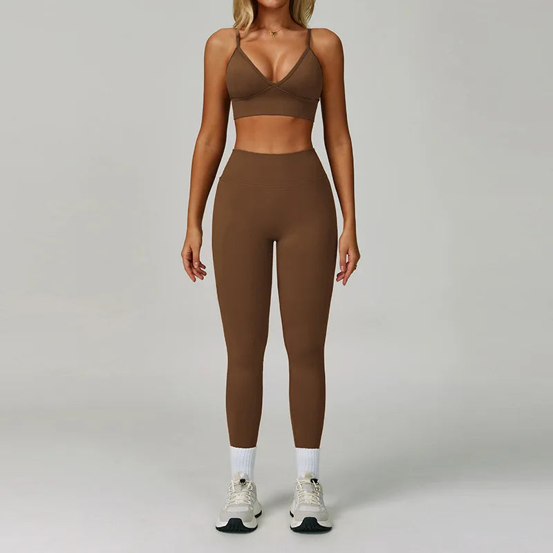 Two Piece Contour Seamless Performance Yoga Ensemble