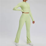 Load image into Gallery viewer, Contour Stretch Athleisure Bell Bottoms Set Nylon Spandex
