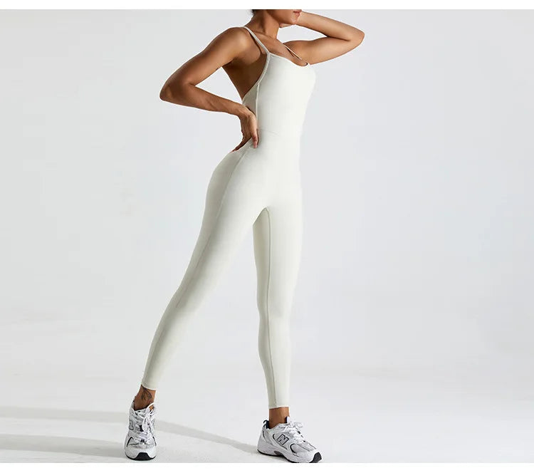 Backless Contour Yoga Jumpsuit Seamless Performance Wear