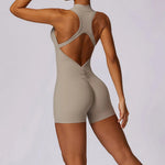 Load image into Gallery viewer, Luxurious Contour Performance Zip Front Yoga Romper
