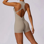 Luxurious Contour Performance Zip Front Yoga Romper
