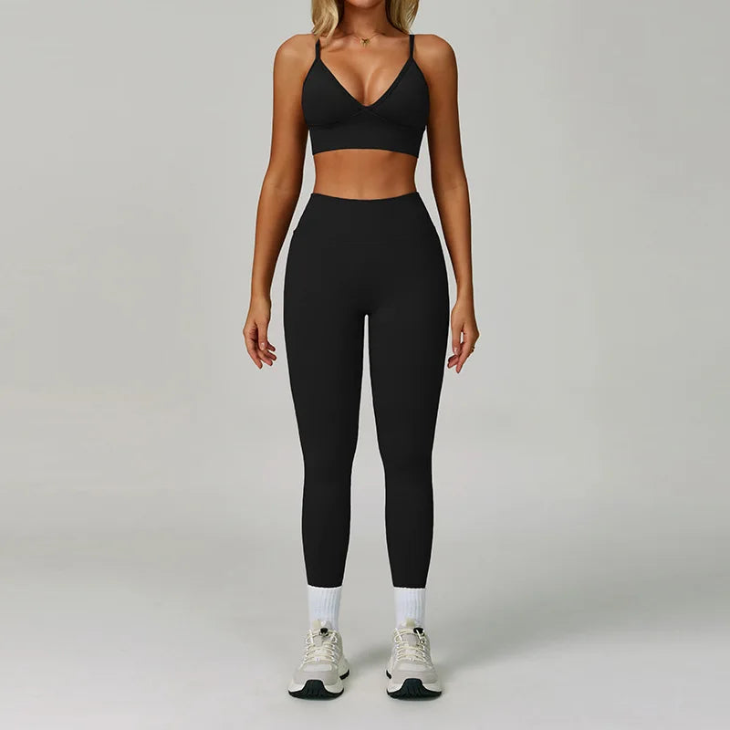 Two Piece Contour Seamless Performance Yoga Ensemble