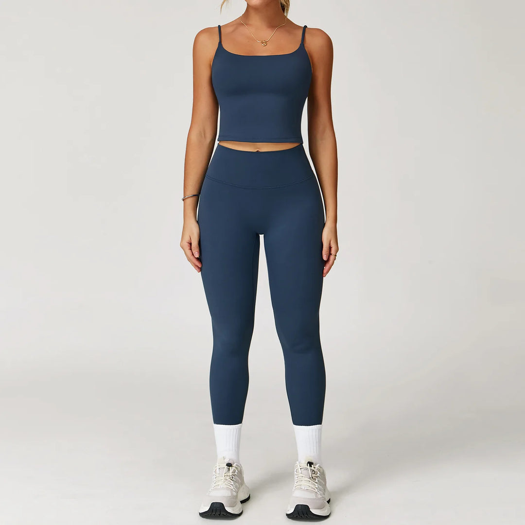 Performance Contour Seamless Two Piece Yoga Bra Set Nylon