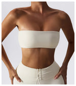 Load image into Gallery viewer, Strapless Padded Yoga Sports Bra Contour Silhouette
