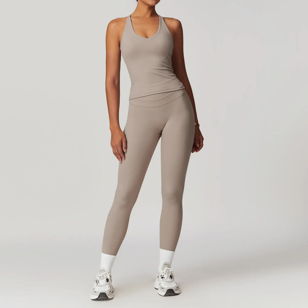 2 Piece Premium Contoured Leggings Set For Performance
