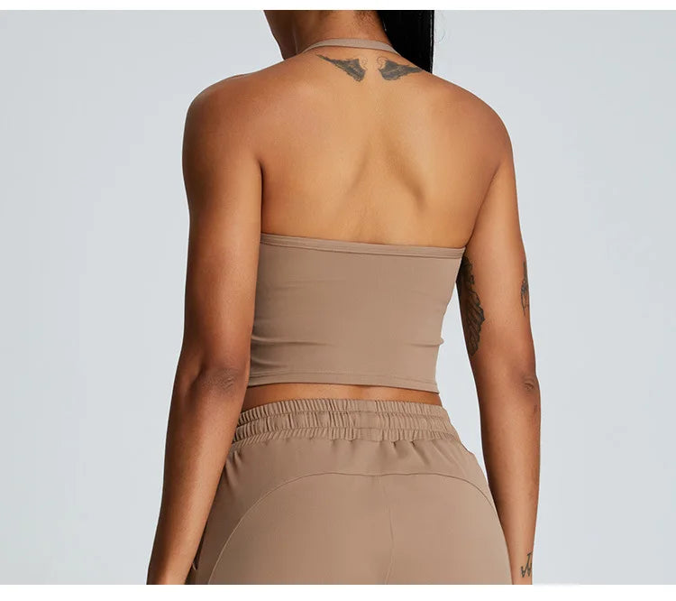 Feather Light Bra Interlocking Open Back Halter Contour