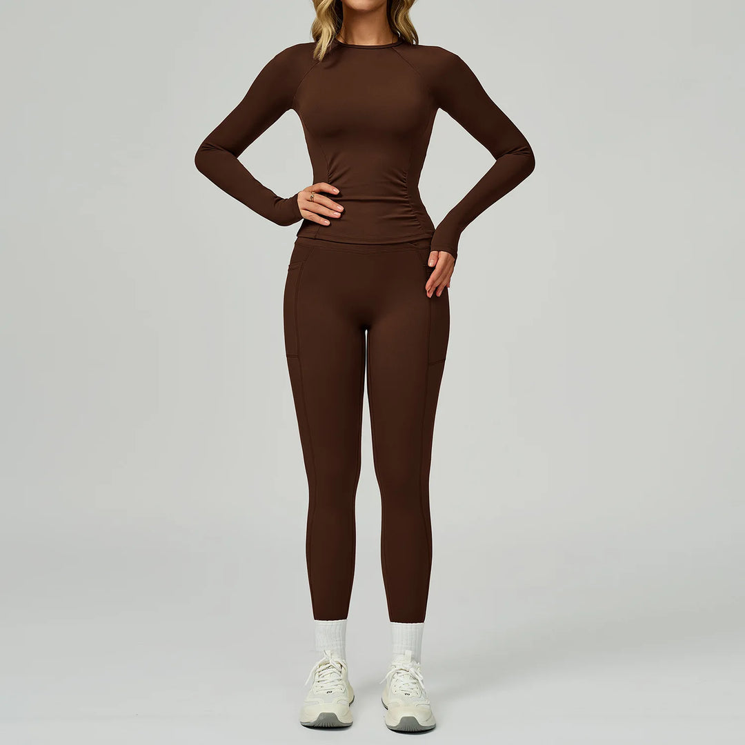 2 Piece Contoured Breathable Yoga Ensemble Knitwear