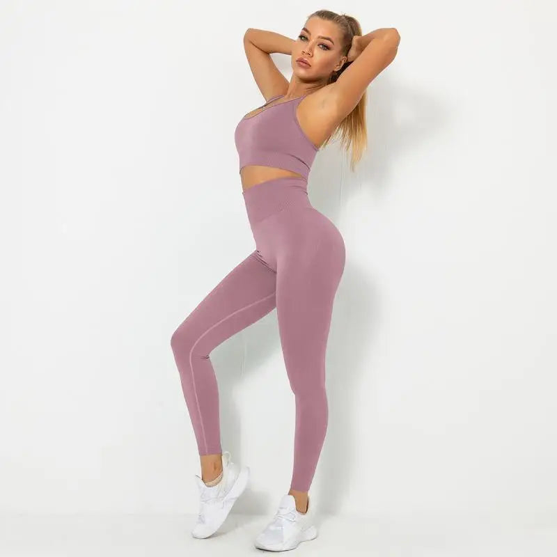 Seamless Contour Two Piece Yoga Set Performance Wear