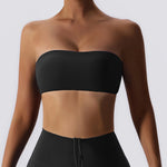Load image into Gallery viewer, Strapless Padded Yoga Sports Bra Contour Silhouette
