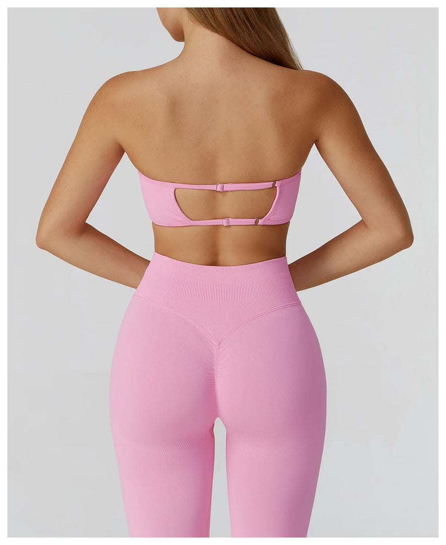Seamless Contour Yoga Bra Open Back For Athleisure Wear