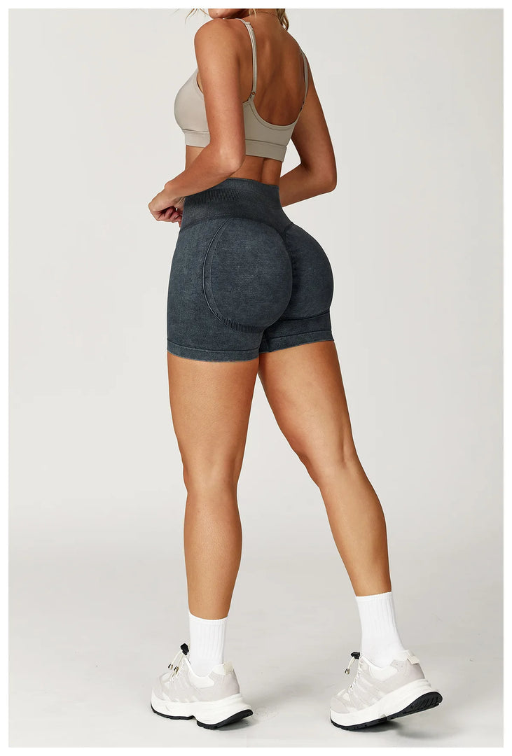 High Waist Sandwashed Performance Yoga Shorts LuxeLine