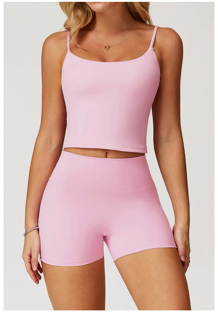 Performance Contour Seamless Two Piece Yoga Bra Set Nylon