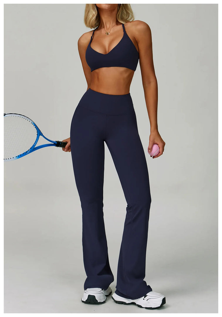 Performance High Waist Contoured Leggings With Wide Leg