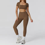 Load image into Gallery viewer, Seamless Premium Athleisure 2 Piece Leggings Set Nylon
