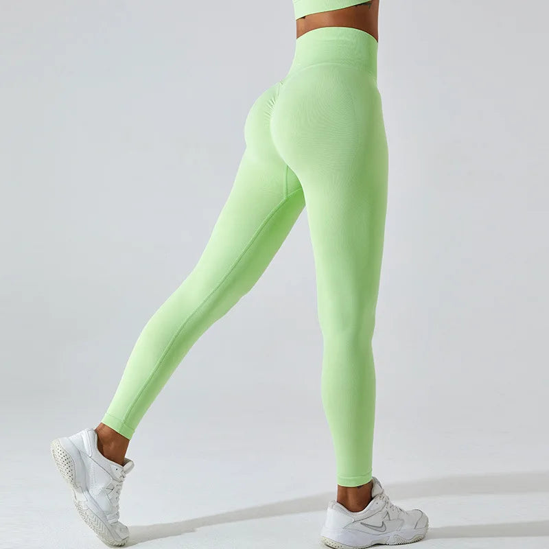 Seamless High Waist Leggings Moisture Wicking Contour