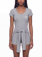 Load image into Gallery viewer, Claudia Dual-Function Cape Tie-Waist Romper
