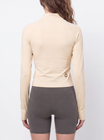 Load image into Gallery viewer, Cassia Slit Panel Yoga Jacket - In Khaki
