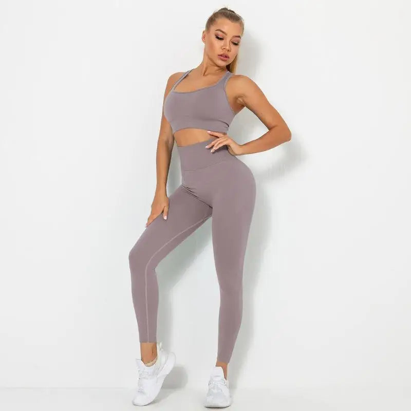 Seamless Contour Two Piece Yoga Set Performance Wear