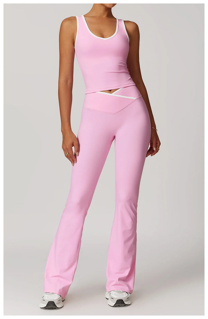 Breathable Two Piece Performance Yoga Set Contour Leggings