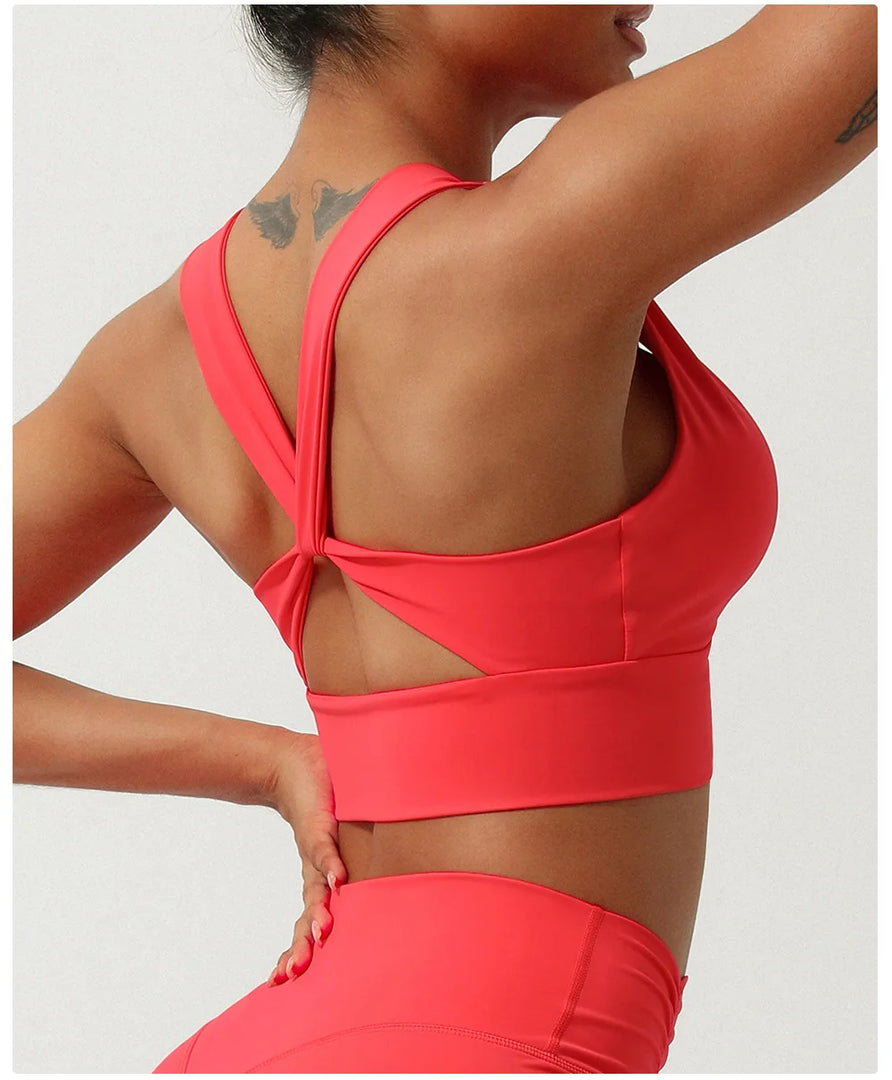 Breathable Cross Strap Contour Padded Luxurious Bra