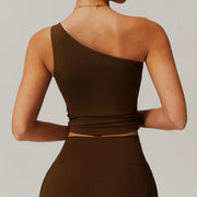 Single Shoulder Sport Bra Sculpt Contour Breathable