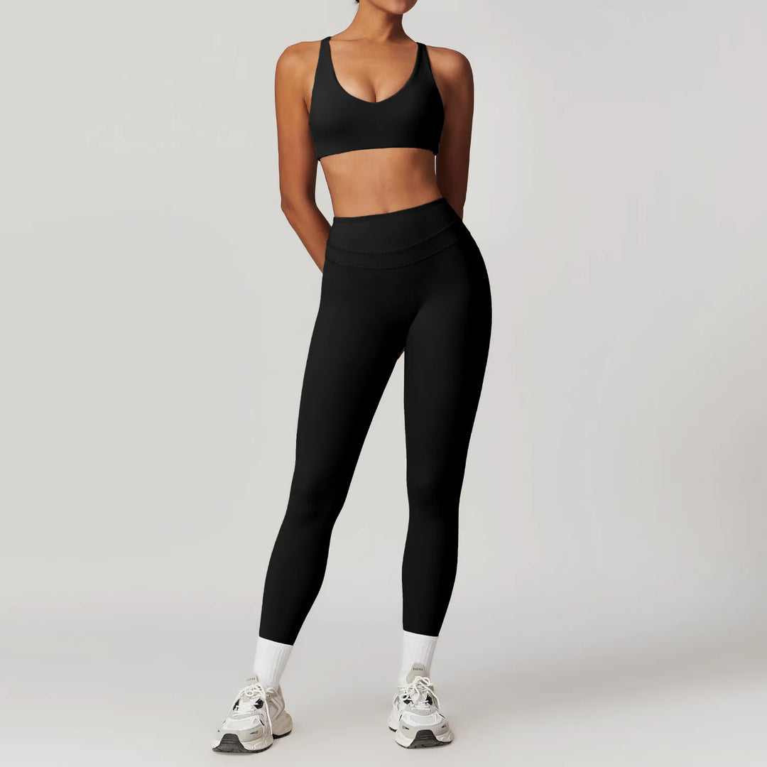 2 Piece Premium Contoured Leggings Set For Performance