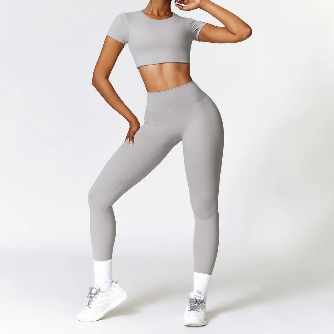Seamless Sculpted Yoga Core Set Leggings Ribbed Contour