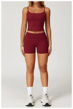 Load image into Gallery viewer, Performance Contour Seamless Two Piece Yoga Bra Set Nylon
