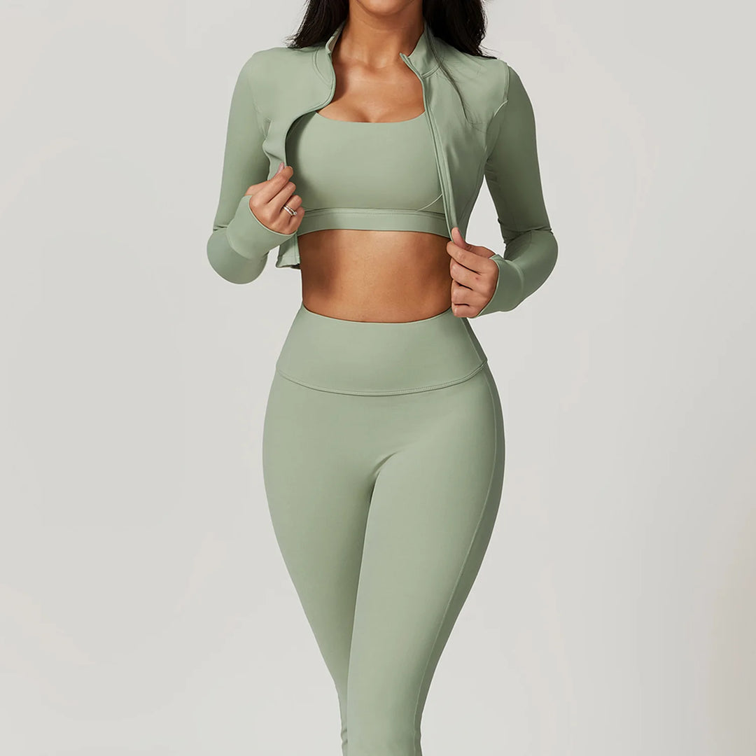 Three Piece Breathable Yoga Tracksuit Pro For Performance