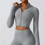 Load image into Gallery viewer, Luxurious Contoured Yoga Jacket With Nylon Zip Front
