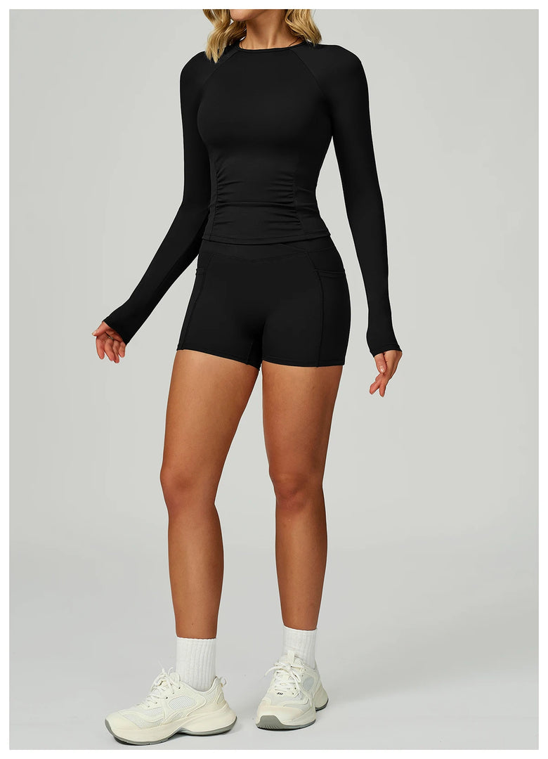 2 Piece Contoured Breathable Yoga Ensemble Knitwear