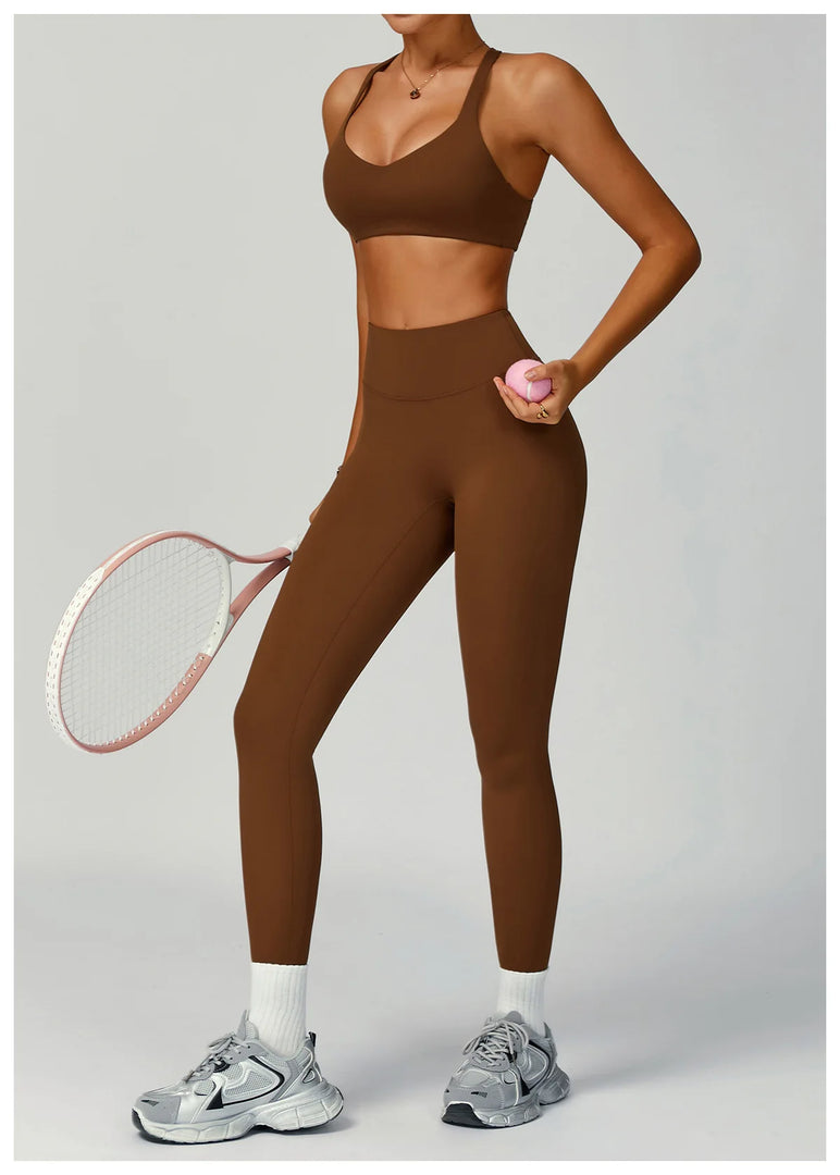 Seamless Performance Contour Yoga Set With Waist Band