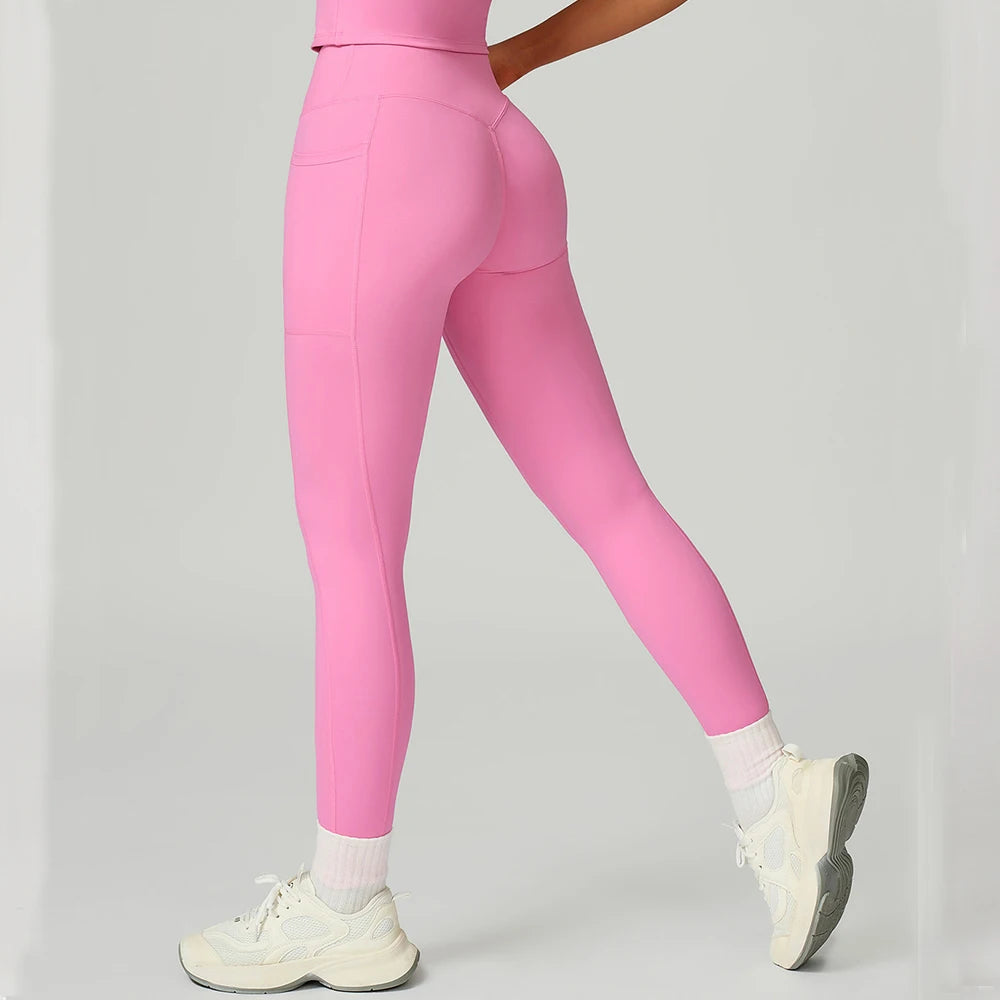 Cross Waist High Rise Contoured Elegance Yoga Leggings