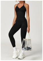 Load image into Gallery viewer, Breathable Contoured Halter Crop Sports Bra With Padding
