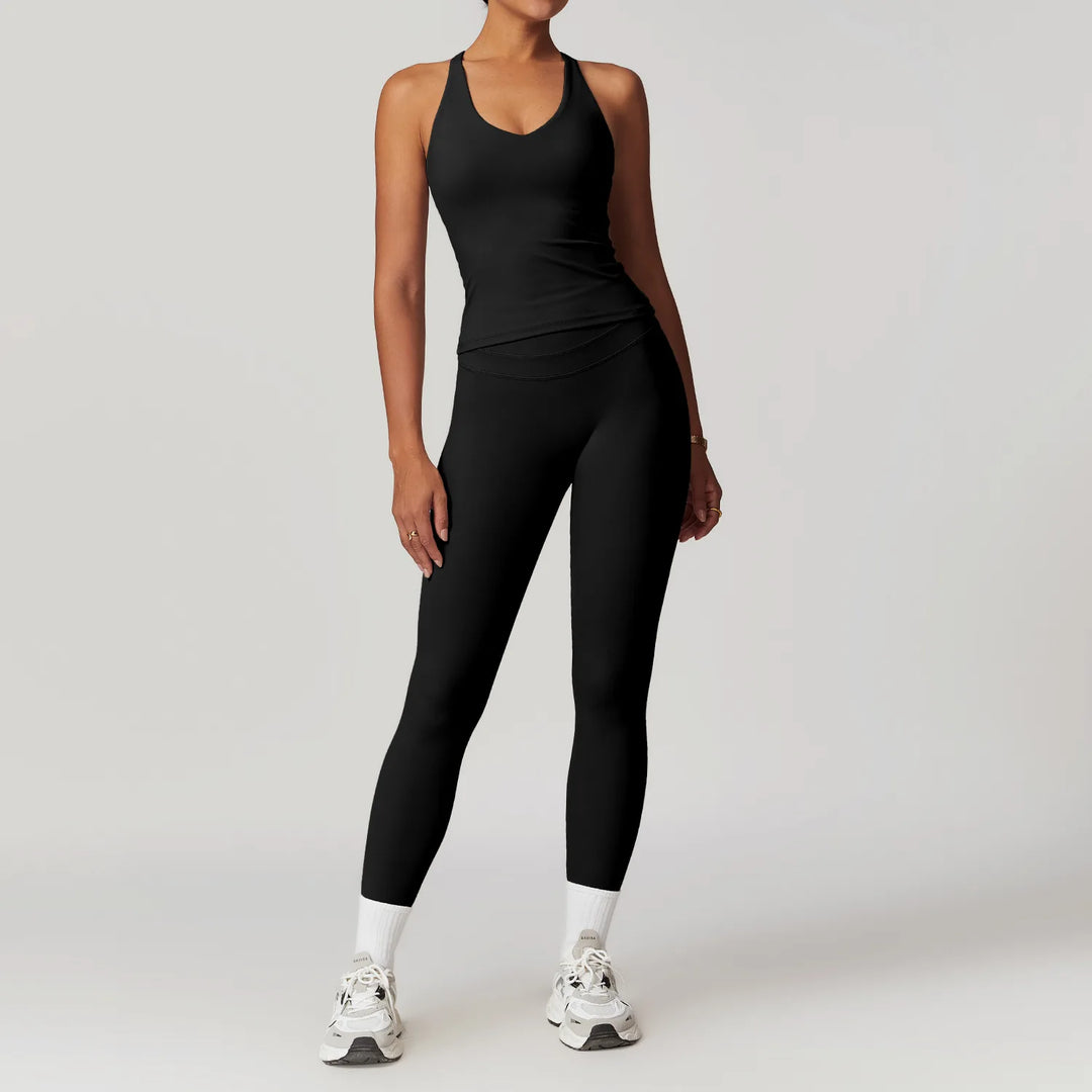 2 Piece Premium Contoured Leggings Set For Performance