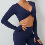Load image into Gallery viewer, Seamless Ultra Soft Long Sleeve Yoga Crop Removable Pads
