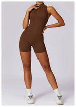 Load image into Gallery viewer, Luxurious Contour Performance Zip Front Yoga Romper
