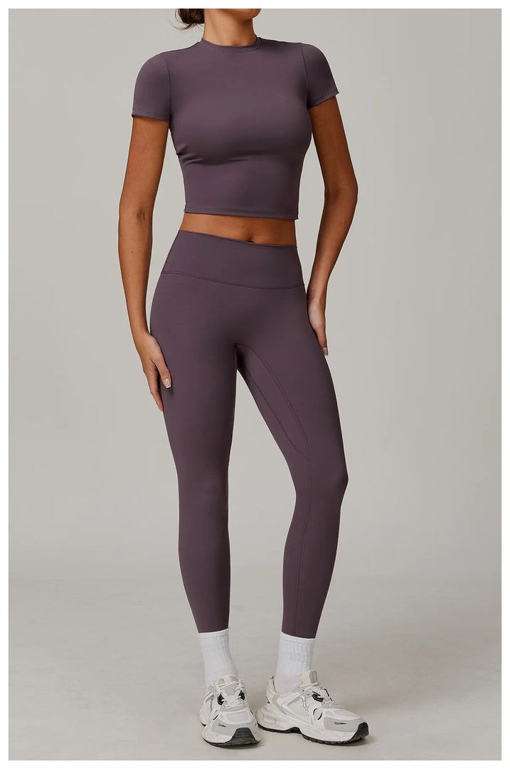 Sculpted Performance Yoga Top Short Sleeve Premium Nylon