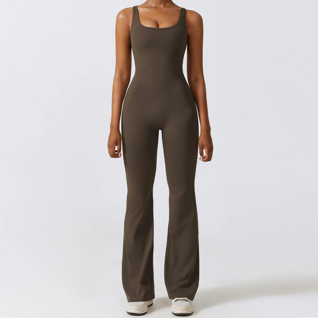 Contoured Back Zip Jumpsuit With Seamless Performance