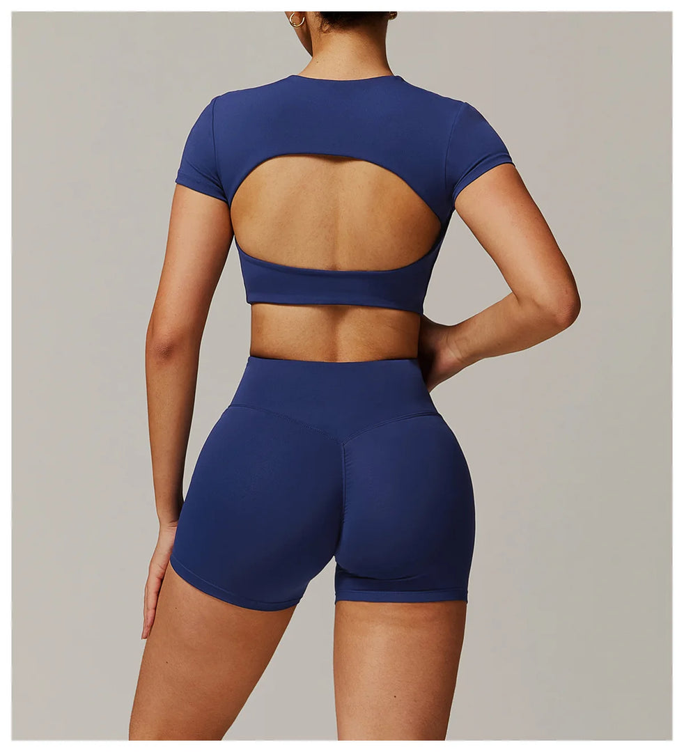 Contour Yoga Cropped Top Short Sleeve Performance Pro