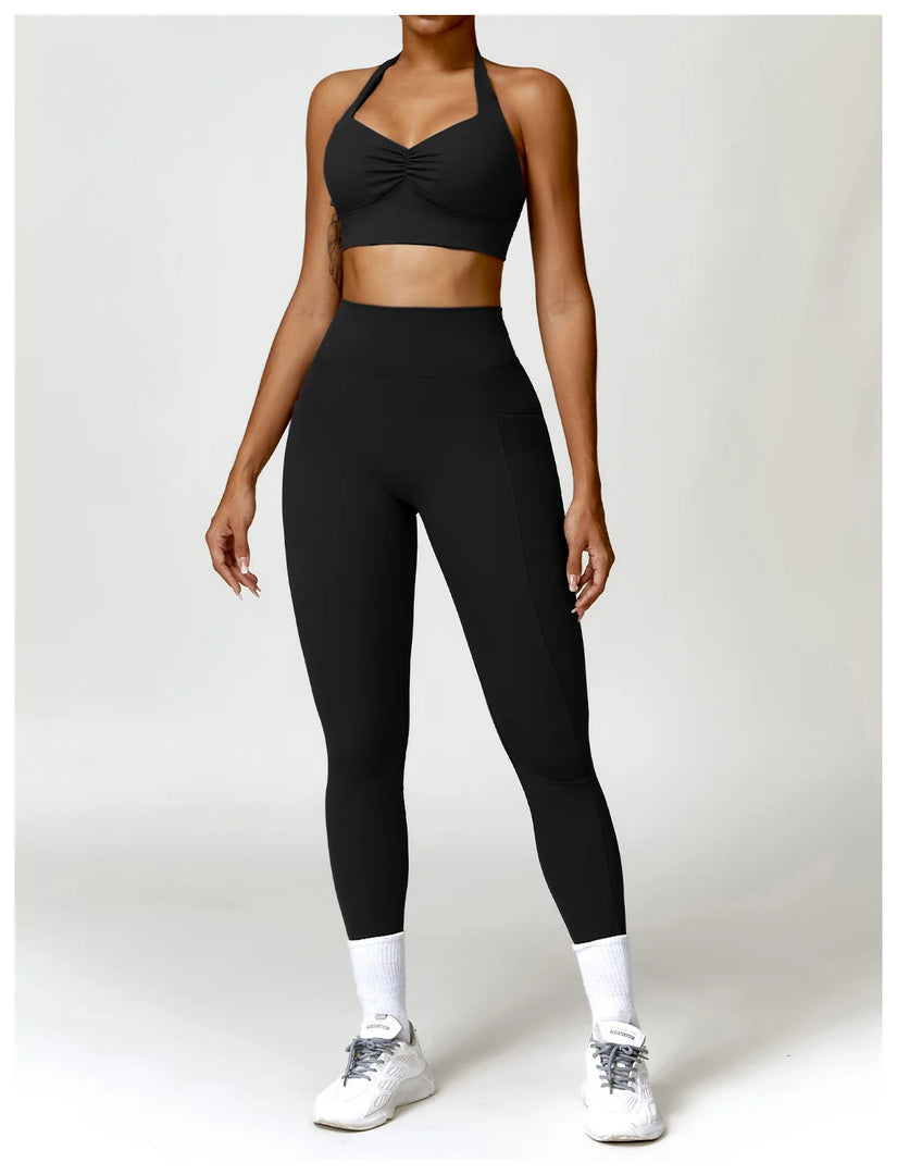 V Back Swept High Waist Contoured Leggings With Performance