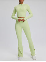 Load image into Gallery viewer, Contour Stretch Athleisure Bell Bottoms Set Nylon Spandex
