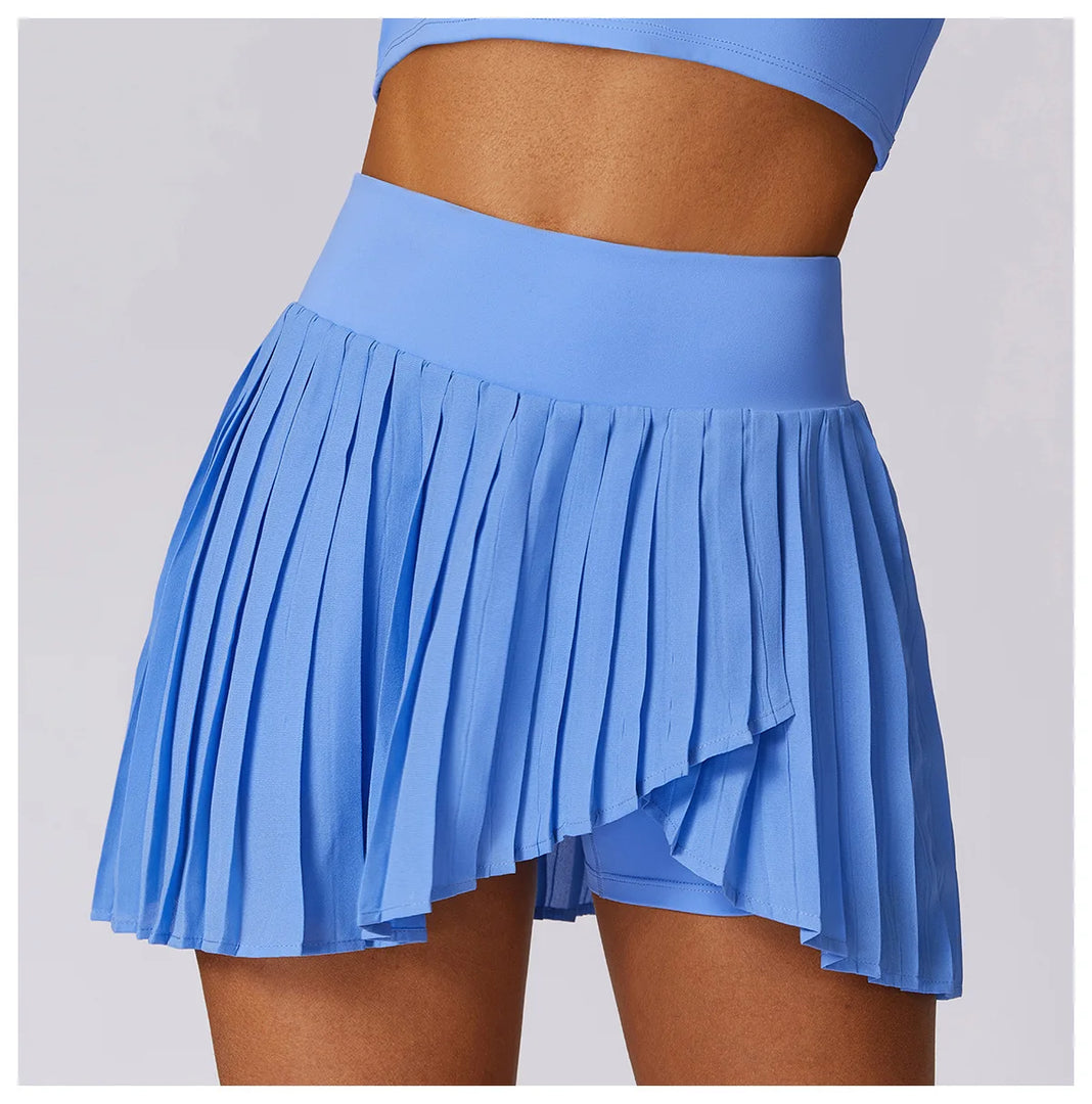 Pocketed High Waist Tennis Skirt Performance Wear Nylon