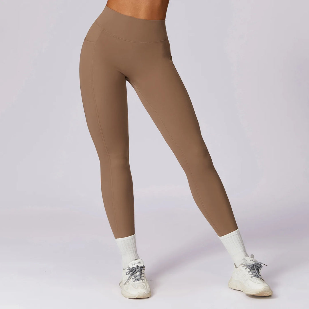 V Back Swept High Waist Contoured Leggings With Performance