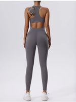 Load image into Gallery viewer, Zippered Contoured One-Piece Yoga Set Performance Wear
