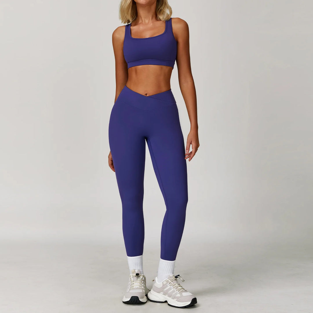 Premium Performance Knit Yoga Set With Contoured Leggings