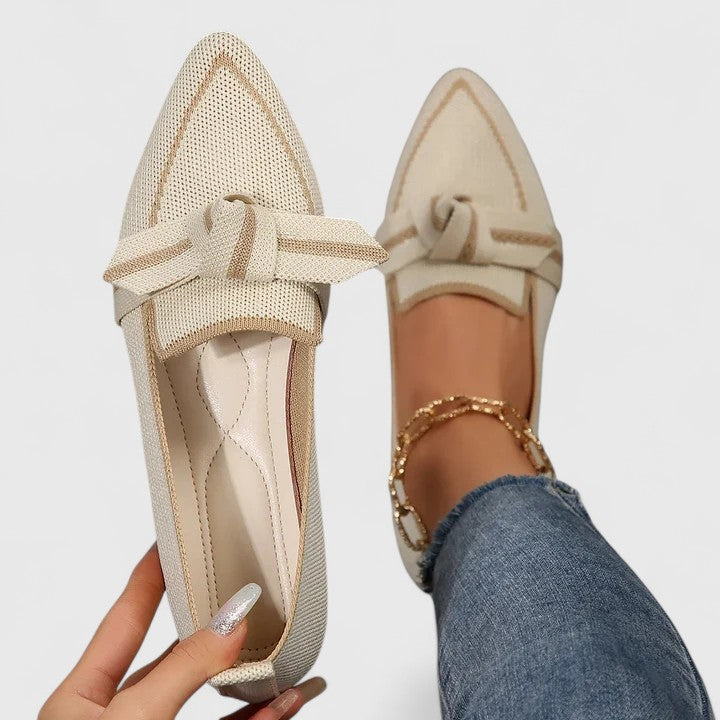 Women's Loafers Bow Detail Pointed Toe Slip On Flat Style