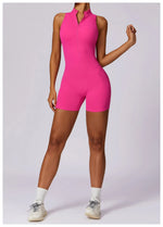 Load image into Gallery viewer, Luxurious Contour Performance Zip Front Yoga Romper
