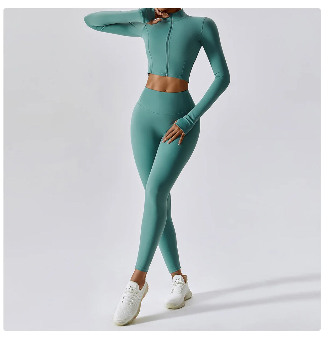 Three Piece Contoured Yoga Set Athleisure Signature